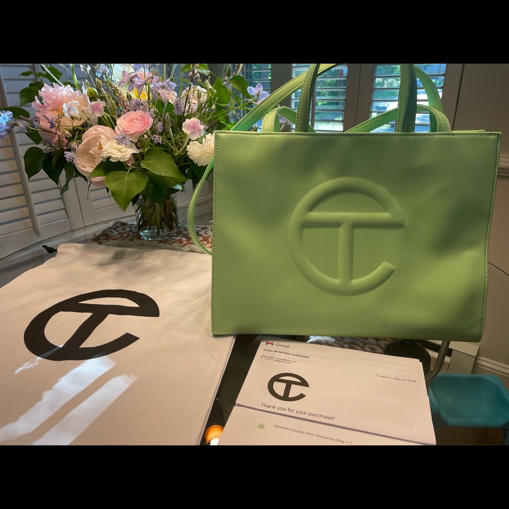 Telfar Double Mint Green Medium Shopping Tote. New color “dropped” on 5/27/22.